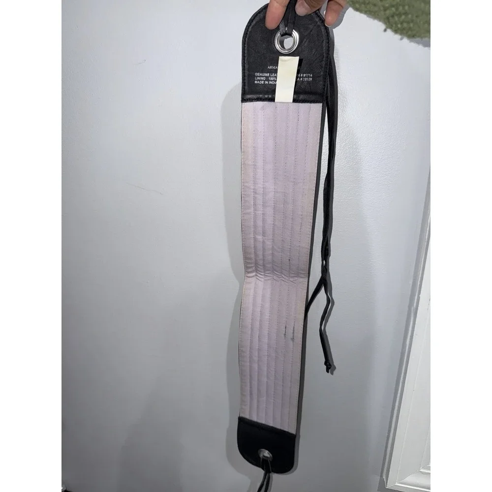 ARMANI EXCHANGE Extra Wide Womens's Size M‎ Leather Tassel Tie